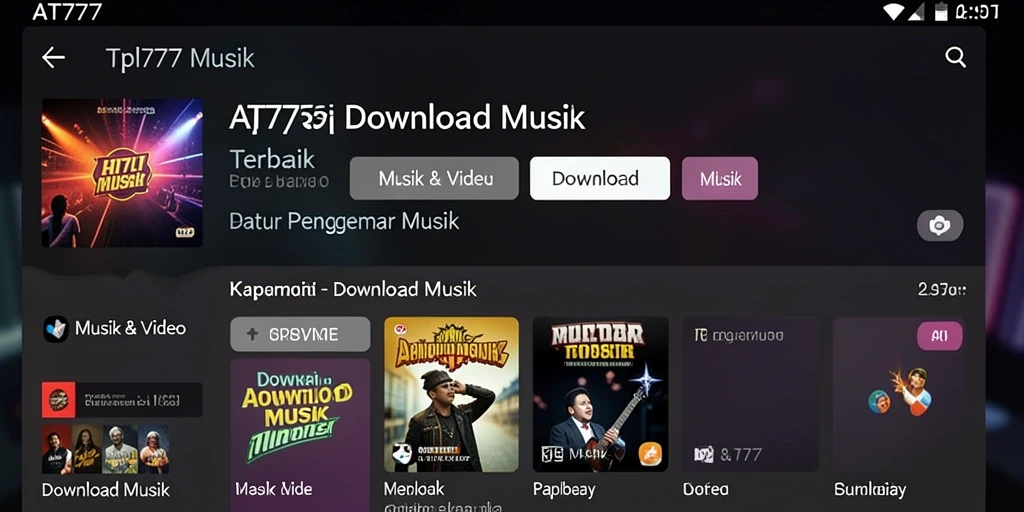 Antarmuka AT777 dengan mudah mengakses fitur Download Musik.