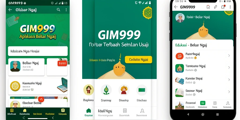 Antarmuka GIM999 yang intuitif untuk belajar mengaji dengan mudah.