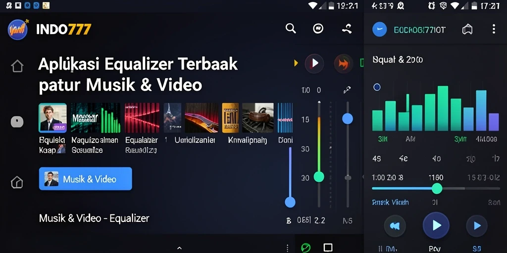 Tampilan antarmuka aplikasi Equalizer INDO777 yang menakjubkan.