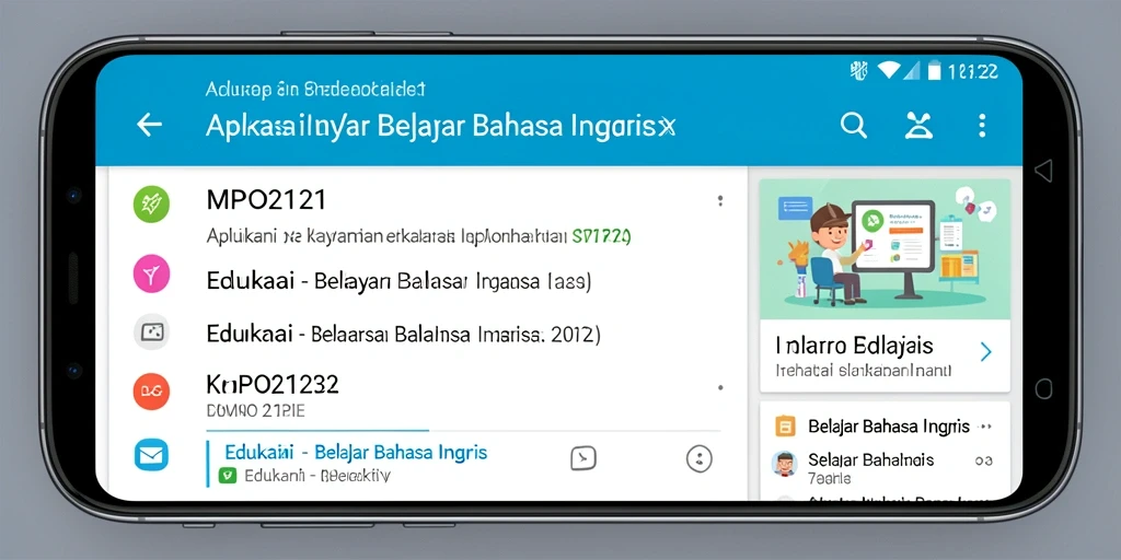Antarmuka MPO2121 menampilkan fitur belajar bahasa Inggris yang menarik.