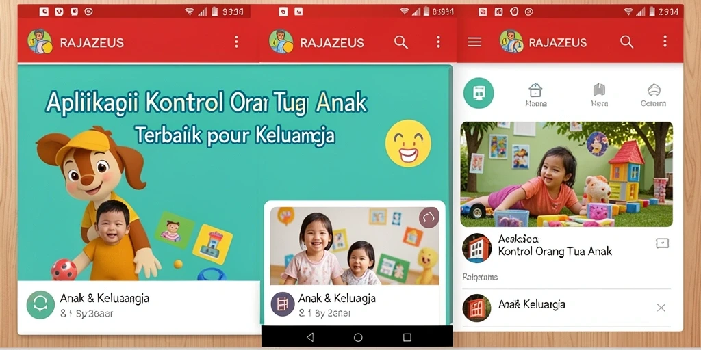 Screenshot utama RAJAZEUS menampilkan antarmuka kontrol orang tua yang mudah digunakan.