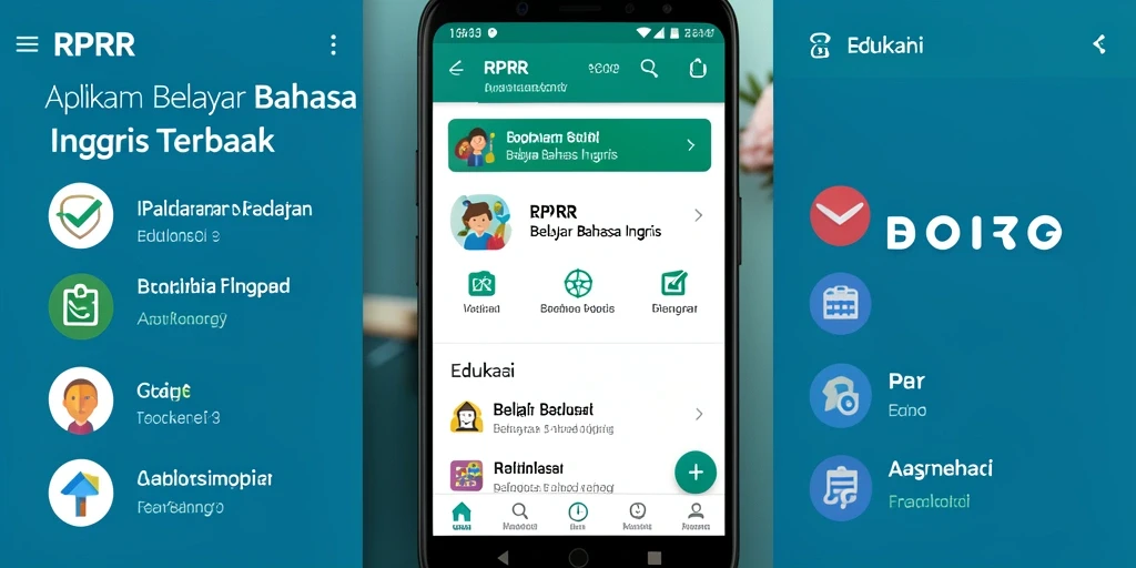 Tampilan antarmuka aplikasi RPRR untuk pembelajaran bahasa Inggris yang interaktif.