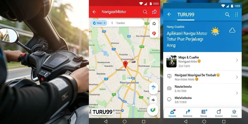 Tampilan antarmuka aplikasi TURU99 yang intuitif untuk navigasi motor.