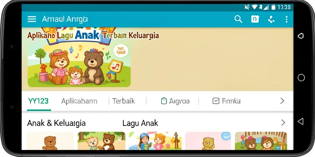 Antarmuka ramah anak dengan fitur Lagu Anak yang menarik.