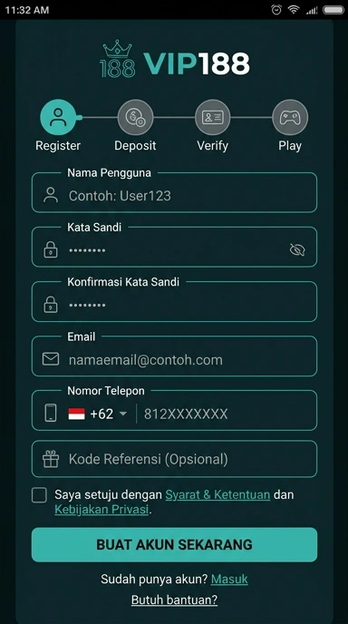 Panduan Buat Akun Baru vip188 Mudah dan Cepat